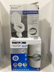 THETFORD 565P PORTA POTTI AND SAVANAH RAISED TOILET SEAT IN WHITE