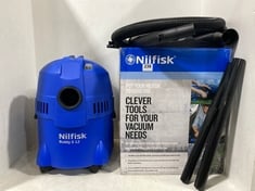 NILFISK BUDDY II 12L WET AND DRY VACUUM CLEANER IN BLUE