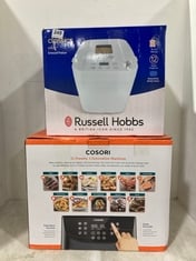 RUSSELL HOBBS CLASSICS WHITE BREADMAKER AND COSORI 5.5L AIRFRYER IN BLACK