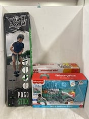 3 X ASSORTMENT OF KIDS TOYS TO INCLUDE XOOTZ POGO STICK IN GREEN