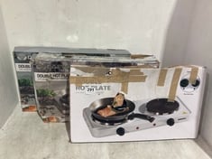 3 X ASSORTED KITCHEN HOT PLATES TO INCLUDE DAEWOOD DOUBLE HOT PLATE