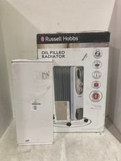 BIDEX 1.9E ELECTRIC PLINTH HEATER AND RUSSELL HOBBS OIL FILLED RADIATOR 9 FIN MODEL NO- RHOFR5002