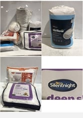 7 X ASSORTED BEDDING TO INCLUDE SILENTNIGHT AIRMAX SUPER SUPPORT PILLOW