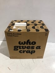 BOX OF WHO GIVES A CRAP 100% BAMBOO TOILET PAPER ROLLS