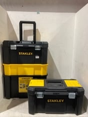 STANLEY ESSENTIAL ROLLING WORKSHOP WITH METAL LATCHES TO INCLUDE STANLEY ESSENTIAL 19" TOOL BOX WITH METAL LATCHES