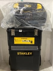 STANLEY 55.1L MOBILE WORK CENTER WITH METAL LATCHES TO INCLUDE STANLEY FATMAX HARDBASE TOOL BAG