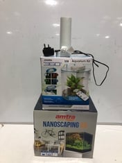 3 X ASSORTED FISH TANK ITEMS TO INCLUDE MARINA 360 AQUARIUM KIT 2.65 US GAL-10L