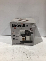 BREVILLE ONE-TOUCH COFFEEHOUSE COFFEE MACHINE AND MORPHY RICHARDS MULTI-USE FASTBAKE BREADMAKER IN WHITE