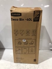 CURVER DECO BIN 40L IN BRONZE AND BRABANTIA NEWLCON PEDAL BIN 20L IN MATT BLACK