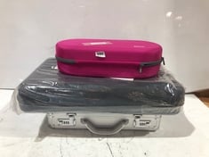 3 X ASSORTED CASES TO INCLUDE YKK RLSOCO EVA CASE DARK PINK