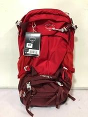 OSPREY DAY HIKING STRATOS 34 BACKPACK RED RRP- £165