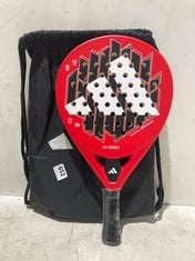 ADIDAS RX SERIES RED PADEL RACKET IN BLACK ADIDAS DRAWSTRING BAG