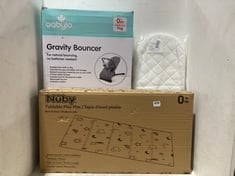 3 X ASSORTED BABY ITEMS TO INCLUDE BABYLO GRAVITY BOUNCER 0M+