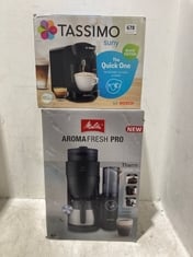 BOSCH TASSIMO SUNY THE QUICK ONE COFFEE MACHINE TO INCLUDE MELITTA AROMA FRESH PRO THERM FILTER COFFEE MACHINE