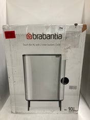 BRABANTIA TOUCH BIN HI, WITH 2 INNER BUCKETS 2 X 30 LITRE MATT BLACK RRP- £190