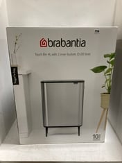 BRABANTIA TOUCH BIN HI, WITH 2 INNER BUCKETS 2 X 30 LITRE MATT STEEL RRP- £207