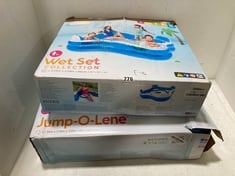 INTEX INFLATABLE JUMP-O-LENE TO INCLUDE INTEX WET SET COLLECTION SWIM CENTER FAMILY POOL 2.29MX2.29MX66CM