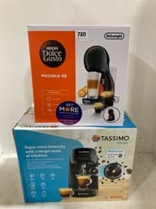 BOSCH TASSIMO FINESSE COFFEE MACHINE TO INCLUDE DELONGHI NESCAFE DOLCE GUSTO PICCOLO XS COFFEE MACHINE