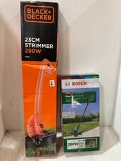 BLACK & DECKER 23CM STRIMMER 250W TO INCLUDE BOSCH EASYGRASSCUT26 CORDED GRASS TRIMMER