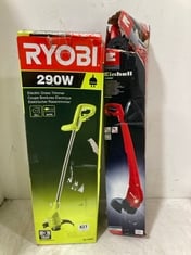 RYOBI 290W ELECTRIC GRASS TRIMMER RLT2925 TO INCLUDE EINHELL CLASSIC ELECTRIC GRASS TRIMMER GC-ET 3023