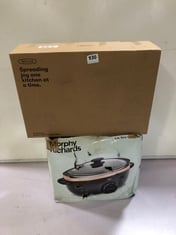 MORPHY RICHARDS 6.5L SLOW COOKER TO INCLUDE BELLA COPPER TITANIUM ELECTRIC SKILLET 30.5X30.5CM