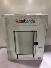 BRABANTIA TOUCH BIN HI, WITH 2 INNER BUCKETS 2 X 30 LITRE MATT BLACK RRP- £190