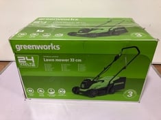 GREENWORKS 24V LAWN MOWER 33CM RRP- £159.99