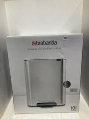 BRABANTIA BO PEDAL BIN WITH 2 INNER BUCKETS 2 X 30 LITRE PLATINUM RRP- £167.95