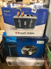 3 X ASSORTED KITCHEN ITEMS TO INCLUDE RUSSELL HOBBS INSPIRE 4-SLICE TOASTER