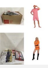 X13 ASSORTED ADULT FANCY DRESS TO INCLUDE LADIES GUILTY INMATE COSTUME MEDIUM UK 10-12 FOR PRISONER CONVICT JAIL FANCY DRESS, AMSCAN 9908836 ADULTS RED 1920'S SWIMSUIT FANCY DRESS COSTUME OUTFIT (EXT