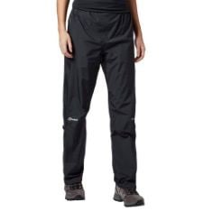 BERGHAUS WOMEN'S PACLITE GORE-TEX WATERPROOF OVERTROUSERS | LIGHTWEIGHT | DURABLE | ECO-FRIENDLY, BLACK, 14 REGULAR (31 INCHES).