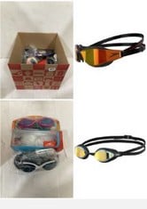 X14 ASSORTED SWIMMING GOGGLES TO INCLUDE ARENA UNISEX'S AIR-SPEED MIRROR GOGGLE, YELLOW COPPER-BLACK, ONE SIZE, SPEEDO UNISEX FASTSKIN HYPER ELITE SWIMMING GOGGLES | COMPETITIVE GOGGLES | PERFORMANCE