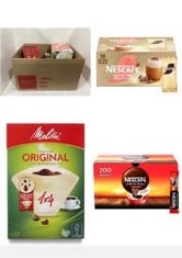 X9 ASSORTED TEA AND COFFEE TO INCLUDE NESCAFÉ ORIGINAL INSTANT COFFEE SACHETS - 200 X 1.8G STICKS, NESCAFÉ CAPPUCCINO UNSWEETENED TASTE INSTANT COFFEE SACHETS - 50 X 14.2G, MELITTA 6658076 PACK ORIGI