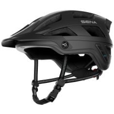 X4 ASSORTED BICYCLE HELMETS TO INCLUDE SENA M1 SMART BLUETOOTH COMMUNICATIONS MOUNTAIN BIKE HELMETS (MATTE BLACK, SIZE M).