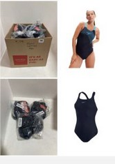 X20 ASSORTED SPEEDOS TO INCLUDE SPEEDO WOMENS ECO ENDURANCE+ MEDALIST SWIMSUIT, TRUE NAVY, 38 EU, SPEEDO WOMEN'S MEDLEY LOGO 1 PIECE SWIMSUIT | CLASSICS | MEDALIST STYLE, TRUE NAVY/PICTON BLUE, 38.