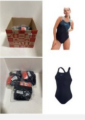 X10 ASSORTED SPEEDOS TO INCLUDE SPEEDO WOMEN'S ECO ENDURANCE+ MEDALIST SWIMSUIT, ATHLETIC FIT, CLASSIC DESIGN, RECYCLED FABRIC, CHLORINE RESISTANT, EXTRA FLEXIBILITY, TRUE NAVY, 32, SPEEDO WOMEN'S ME