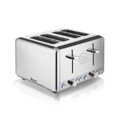 X5 ASSORTED ITEMS TO INCLUDE SWAN ST14064N 4 SLICE TOASTER, POLISHED STAINLESS STEEL, 1850 W.