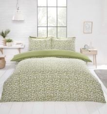 16 X RAPPORT HOME PEBBLES MICROFIBRE DUVET COVER SET SINGLE-SIZE BEDDING GREEN WITH PILLOWCASES INCLUDED.