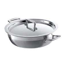 LE CREUSET 3-PLY STAINLESS STEEL SHALLOW CASSEROLE WITH LID, 24 X 6.2 CM , SILVER, 96203924001000.