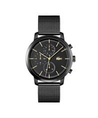 LACOSTE ANALOGUE MULTIFUNCTION QUARTZ WATCH FOR MEN WITH BLACK STAINLESS STEEL MESH BRACELET - 2011194.