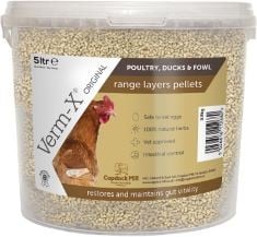 22 X COPDOCK MILL RANGE LAYERS PELLETS WITH VERM-X CHICKEN FEED 3.5KG/5L TUB - PREMIUM QUALITY COMPLETE FEED FOR POULTRY - 100% NATURAL - AIDS DIGESTION & PROTECT AGAINST INTESTINAL PROBLEMS BB: 17/1