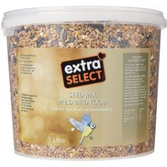 X7 ASSORTED BIRD FOOD ITEMS TO INCLUDE EXTRA SELECT SEED MIX WILD BIRD FOOD, 5 LITRE, BUDGIE & PARAKEET SEED BELLS 34G - JOHNSONS (TP)(JBHBE) FULL BOX 27.