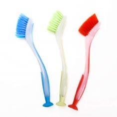 APPROX X37 ASSORTED ITEMS TO INCLUDE ZUVO PLASTIC LONG HANDLED SCRUBBING SUCTION CUP, DURABLE BRISTLES,DISH WASHING BRUSH.WASHING UP KITCHEN BRUSH, ASSORTED COLOUR, 5 X 21 X 5 CM-PACK OF 3.