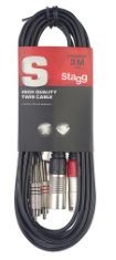 APPROX X30 ASSORTED ITEMS TO INCLUDE STAGG STC3CMXM S SERIES TWIN RCA MALE TO TWIN XLR MALE CABLE, BLACK, 3M.