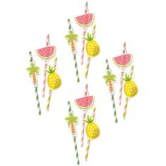 APPROX X40 ASSORTED PARTY ITEMS TO INCLUDE AMSCAN 9917362 - SUMMER PARTY PAPER STRAWS WITH FRUIT TOPPERS - 12 PACK.