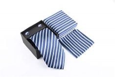 X25 ASSORTED CLOTHING TO INCLUDE DND DISTRIBUTION MENS TIE SET; TIE, CUFFLINKS & POCKET SQUARE SET. 3 PIECE SET. MENS GIFT SET! TIE FOR OFFICE (BLUE&WHITE 11).