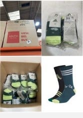 19 X ADIDAS UNISEX KIDS BRAND LOVE CREW SOCKS 3 PAIRS, COLLEGIATE GREEN/BLACK/ARCTIC NIGHT, 0-1 YEARS.