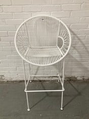 WHITE ROPE EFFECT BAR STOOL WITH METAL FRAME