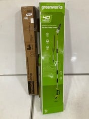 HYUNDAI 20V 410MM CORDLESS LONG REACH POLE HEDGE TRIMMER HY2191 - RRP £129 TO INCLUDE GREENWORKS 40V BATTERY POWERED 2-IN-1 POLE SAW & POLE HEDGER