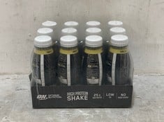 PALLET OF ON OPTIMUM NUTRITION HIGH PROTEIN MILKSHAKE VANILLA 12 X 330ML - BBE 26/01/25 (COLLECTION ONLY)